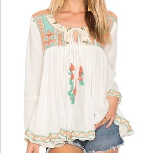Anthropologie Raga Boho Top with Embellishments Sm